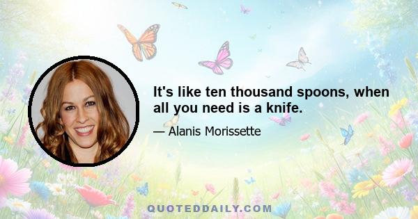 It's like ten thousand spoons, when all you need is a knife.