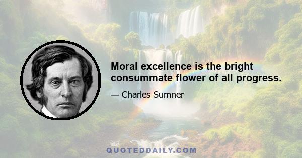 Moral excellence is the bright consummate flower of all progress.