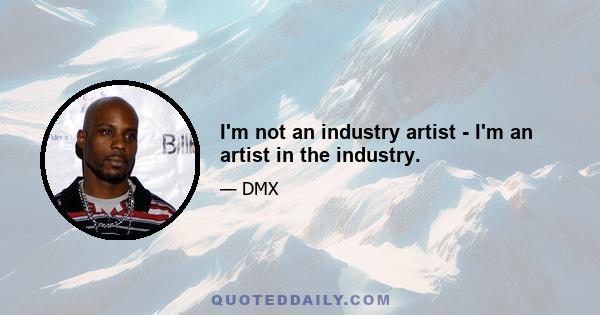 I'm not an industry artist - I'm an artist in the industry.