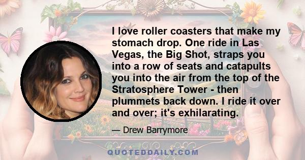I love roller coasters that make my stomach drop. One ride in Las Vegas, the Big Shot, straps you into a row of seats and catapults you into the air from the top of the Stratosphere Tower - then plummets back down. I