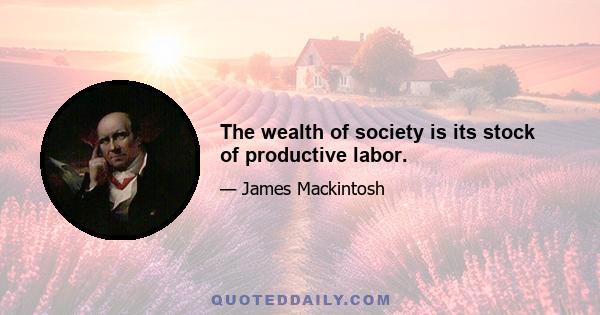 The wealth of society is its stock of productive labor.