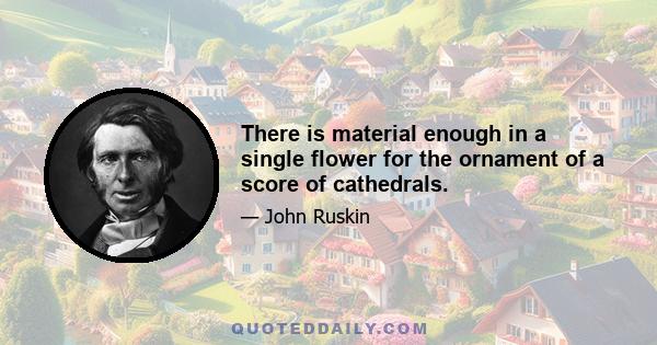 There is material enough in a single flower for the ornament of a score of cathedrals.