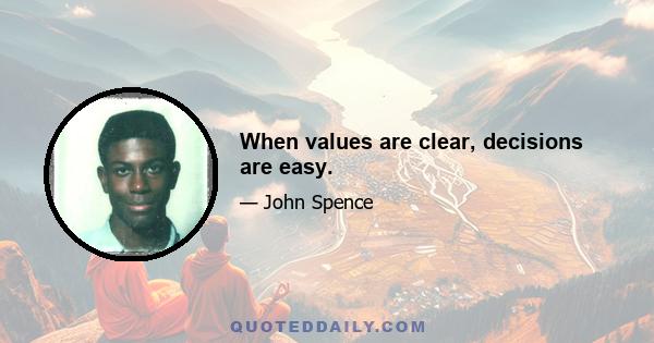 When values are clear, decisions are easy.