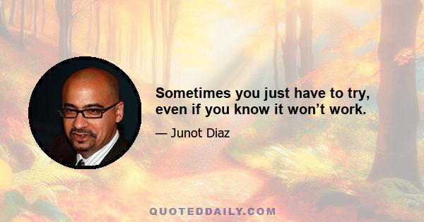 Sometimes you just have to try, even if you know it won’t work.