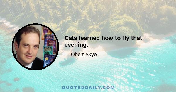 Cats learned how to fly that evening.