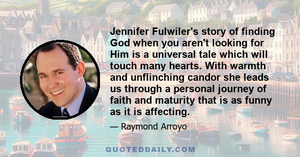 Jennifer Fulwiler's story of finding God when you aren't looking for Him is a universal tale which will touch many hearts. With warmth and unflinching candor she leads us through a personal journey of faith and maturity