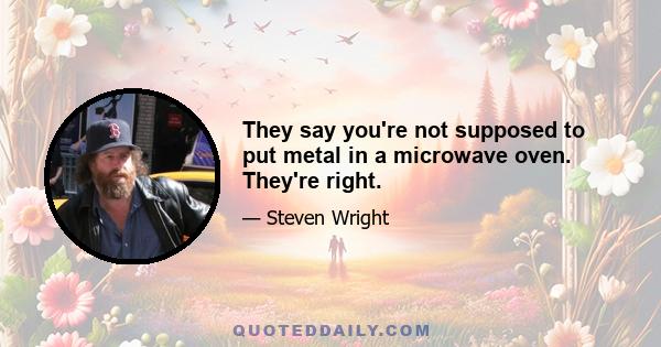 They say you're not supposed to put metal in a microwave oven. They're right.
