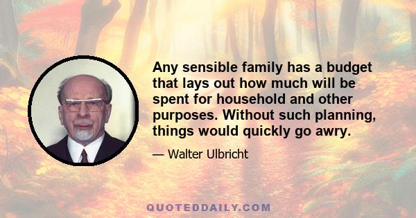 Any sensible family has a budget that lays out how much will be spent for household and other purposes. Without such planning, things would quickly go awry.