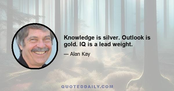 Knowledge is silver. Outlook is gold. IQ is a lead weight.