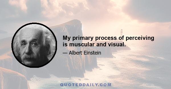 My primary process of perceiving is muscular and visual.