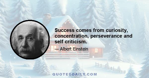 Success comes from curiosity, concentration, perseverance and self criticism.