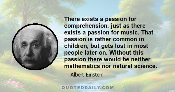 There exists a passion for comprehension, just as there exists a passion for music. That passion is rather common in children, but gets lost in most people later on. Without this passion there would be neither