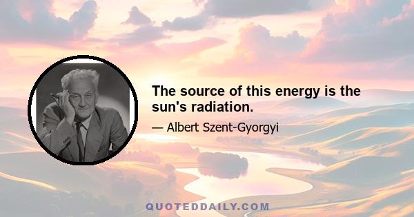 The source of this energy is the sun's radiation.