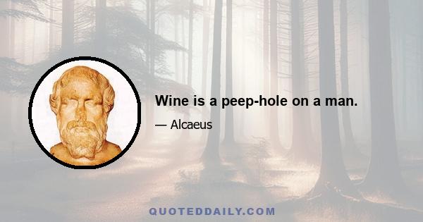 Wine is a peep-hole on a man.