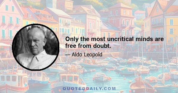 Only the most uncritical minds are free from doubt.