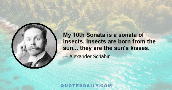 My 10th Sonata is a sonata of insects. Insects are born from the sun... they are the sun's kisses.