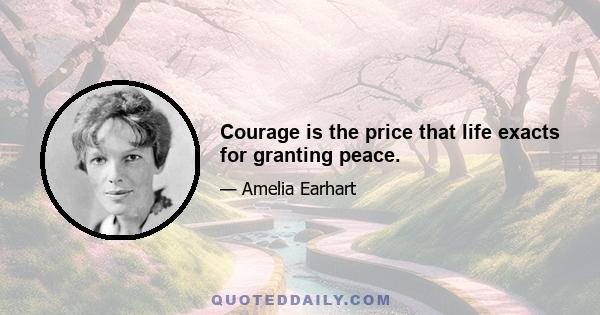 Courage is the price that life exacts for granting peace.