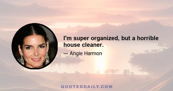 I'm super organized, but a horrible house cleaner.