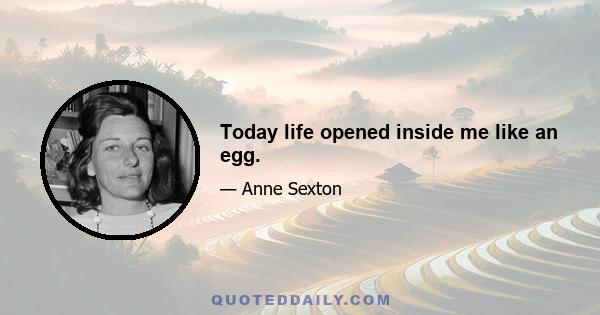 Today life opened inside me like an egg.