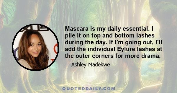 Mascara is my daily essential. I pile it on top and bottom lashes during the day. If I'm going out, I'll add the individual Eylure lashes at the outer corners for more drama.