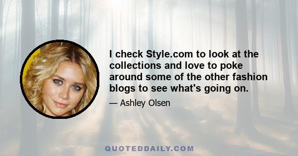 I check Style.com to look at the collections and love to poke around some of the other fashion blogs to see what's going on.