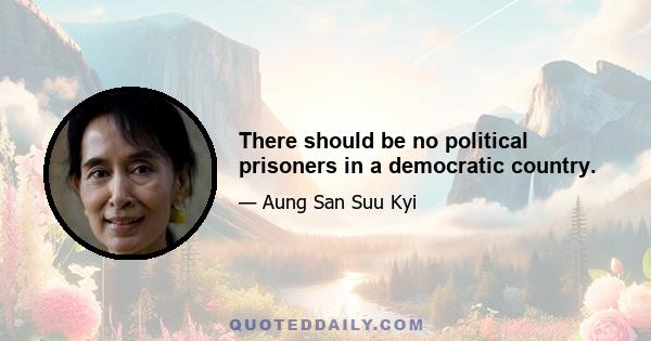 There should be no political prisoners in a democratic country.