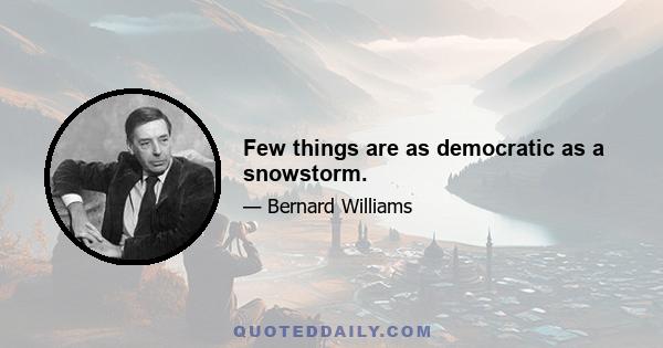 Few things are as democratic as a snowstorm.