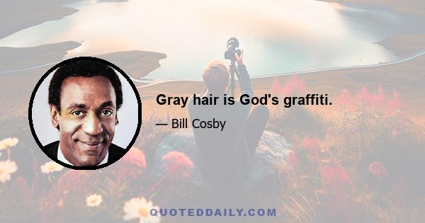 Gray hair is God's graffiti.