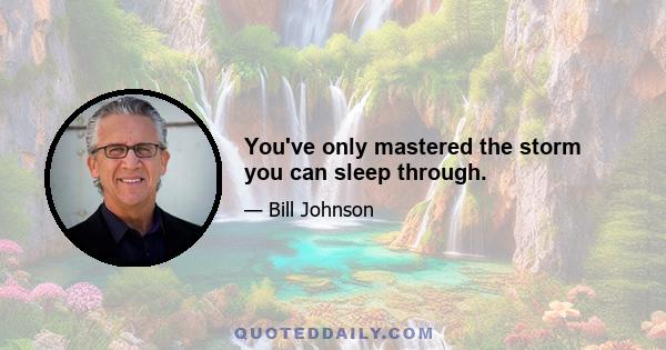 You've only mastered the storm you can sleep through.