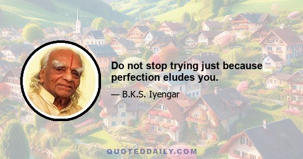 Do not stop trying just because perfection eludes you.