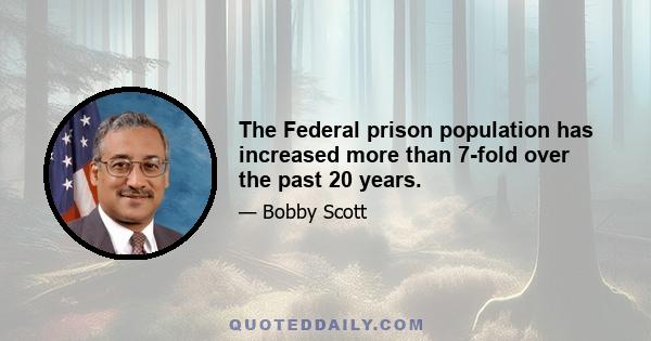 The Federal prison population has increased more than 7-fold over the past 20 years.