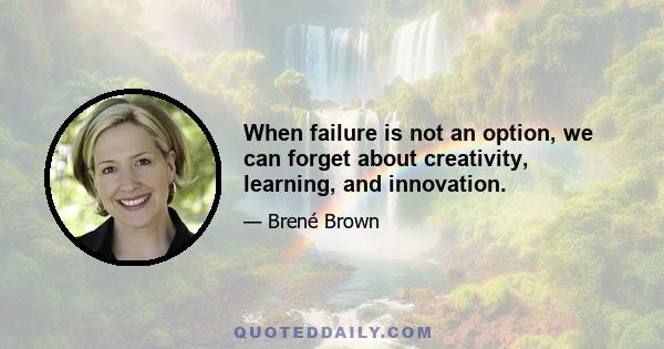 When failure is not an option, we can forget about creativity, learning, and innovation.