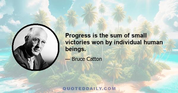 Progress is the sum of small victories won by individual human beings.