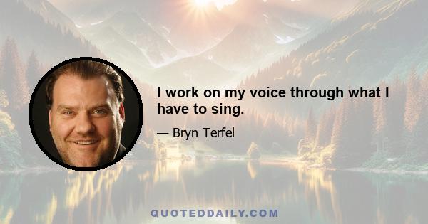 I work on my voice through what I have to sing.