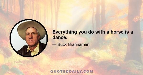 Everything you do with a horse is a dance.