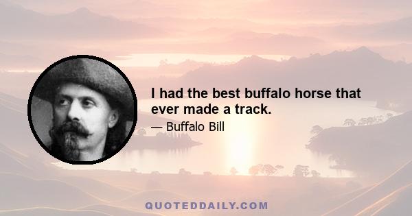 I had the best buffalo horse that ever made a track.