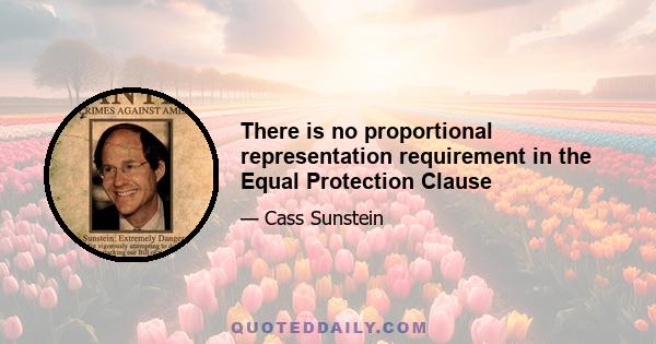 There is no proportional representation requirement in the Equal Protection Clause