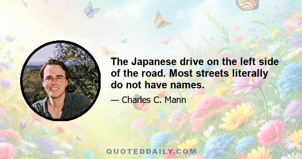The Japanese drive on the left side of the road. Most streets literally do not have names.