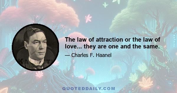 The law of attraction or the law of love... they are one and the same.