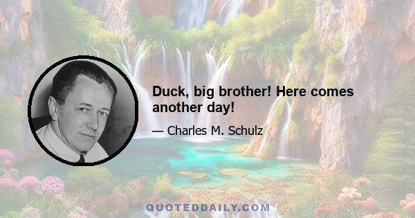 Duck, big brother! Here comes another day!