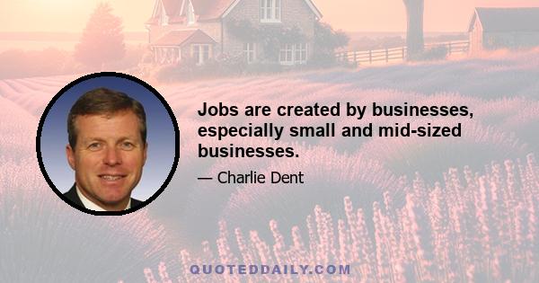 Jobs are created by businesses, especially small and mid-sized businesses.