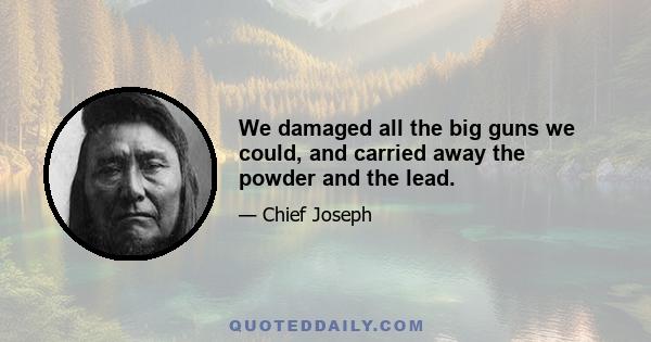 We damaged all the big guns we could, and carried away the powder and the lead.