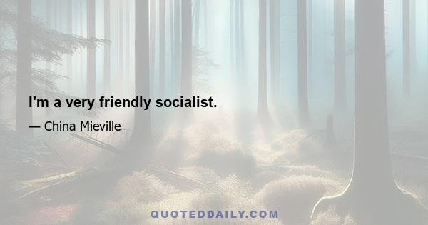 I'm a very friendly socialist.