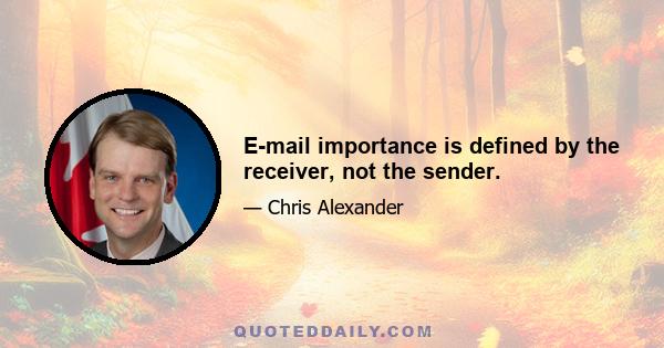 E-mail importance is defined by the receiver, not the sender.