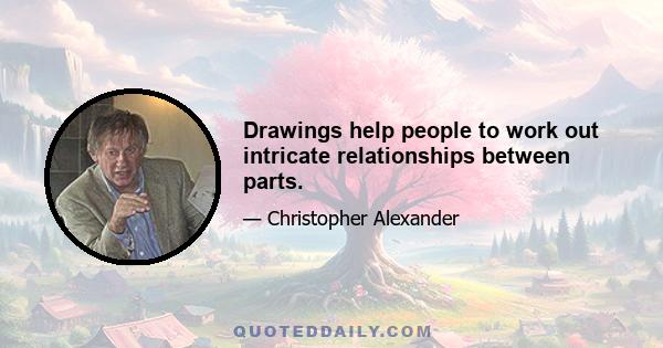 Drawings help people to work out intricate relationships between parts.