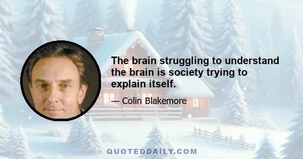 The brain struggling to understand the brain is society trying to explain itself.