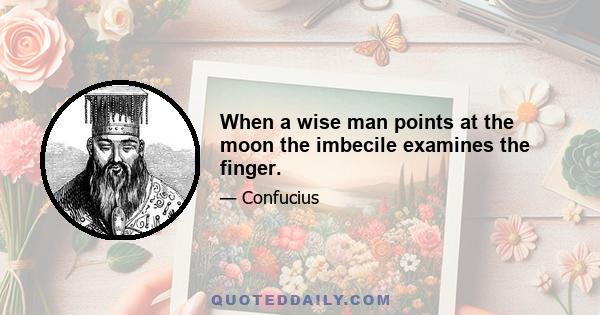 When a wise man points at the moon the imbecile examines the finger.