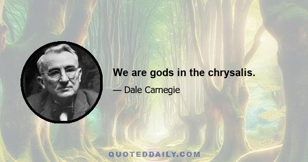 We are gods in the chrysalis.