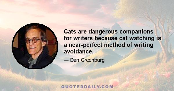 Cats are dangerous companions for writers because cat watching is a near-perfect method of writing avoidance.