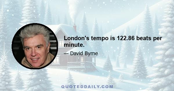 London's tempo is 122.86 beats per minute.